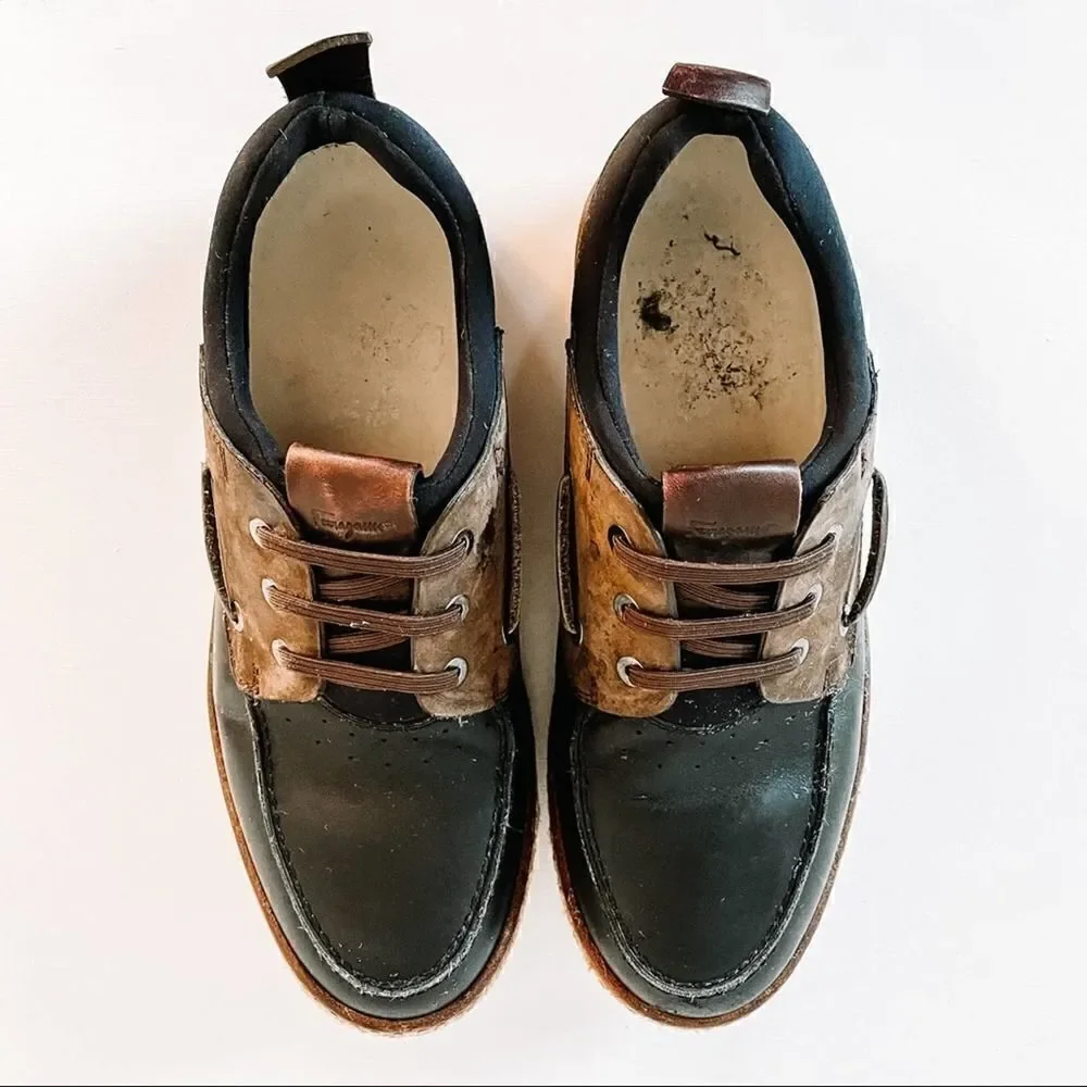Salvatore Ferragamo Fiano Leather Boat Shoes